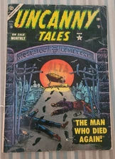 Uncanny Tales #19 Grave Robbing Cvr 1954- Atlas horror- Pre-code 