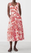 Banana Republic Poplin Corset Waist MIDI Dress ..size 8 P ( Medium) 100% Cotton