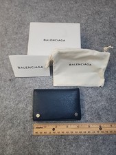 Balenciaga Navy Blue Leather Card Case W/Box, dust bag, and Cert of Auth