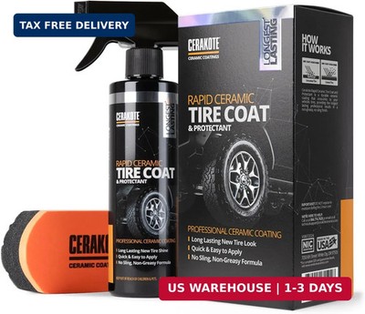 CERAKOTE Rapid Ceramic Tire Coat - Showroom New Tire Shine - Deep Tire Black Fin