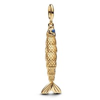 Bead - Vergoldet - Beweglicher Fisch Charm 35Mm