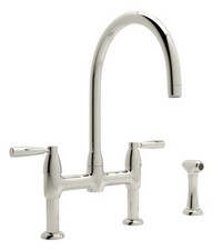 Rohl Holborn  Bridge Kitchen Faucet With C-Spout-Polished Nickel