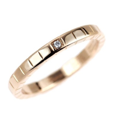 Chopard K18PG diamond ring ice cube - Auth free shipping from Japan- Auth SELBY_
