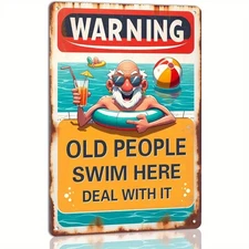 Humorous Pool Rustic Vintage Pool Rules Tin Metal Sign Wall Art 8x12