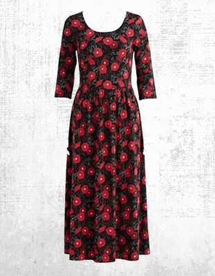Womens Seasalt Emly Cotton Scoop Neck Pockets Jersey Dress Navy Maritime Multi