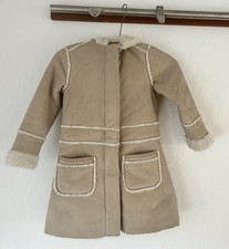 JAKO-O  Kinder-Mantel, gefüttert,  Winter, Lammfell-Look, beige, Gr. 116/122