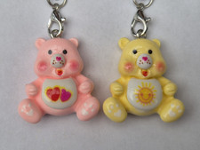 2 x Super Cute CAREBEARS Acrylic Charms Mobile Phone Charm Dangle CARE BEARS