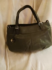 Furla Genuine Leather Shoulder Bag Gray Made in Italy