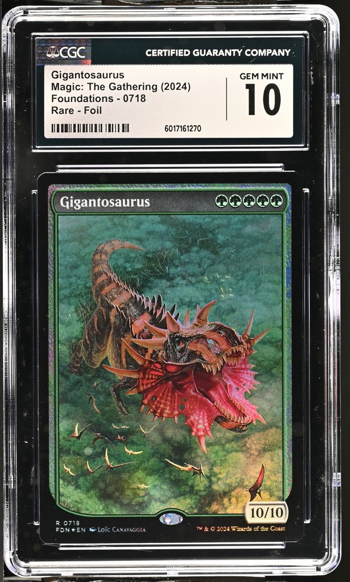 GIGANTOSAURUS Foundations Borderless Foil Rare CGC 10 Gem