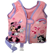 Disney Minnie Mouse  Friends Fabric Swim Vest Size S/M max 40Lbs Pink
