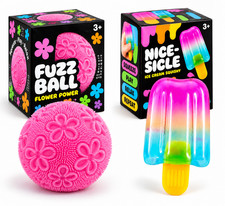 2 pack - Pink Flower Ball  Rainbow Popsicle Squishy Toys - NEW