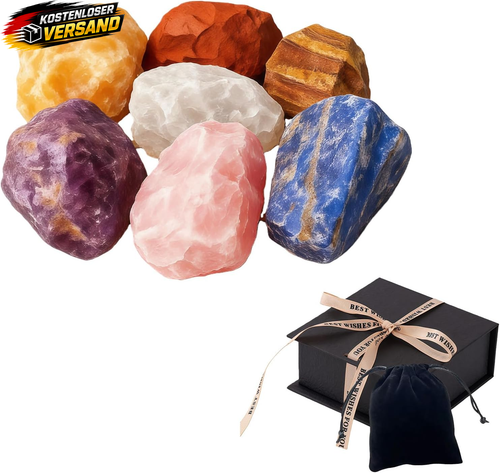 7 Chakra Steine Heilsteine Set Für Meditation, Kristalle Edelsteine Set Mit Amet