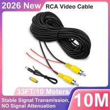 33FT Upgraded RCA Extension Cable for Rear View Camera Weatherproof Shockproof