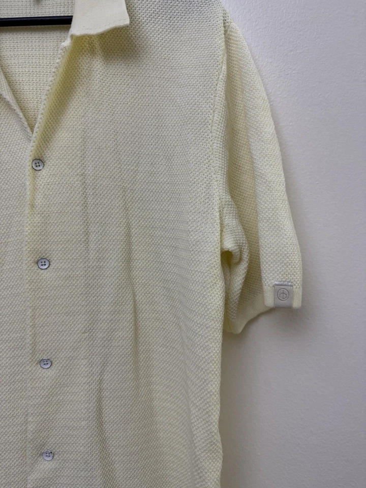 Top RAG & BONE Manga Corta Tejido Crochet Abotonado Marfil Talla M Foto 4 de 4