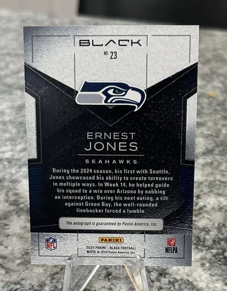 2025 Panini Black Ernest Jones Black Groove Auto #/10 🔥🔥 - Image 2 of 2
