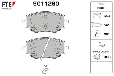 FTE Bremsbelagsatz Scheibenbremse 9011260 für RENAULT CLIO 5 LPG B7MT SCe B7MG 3