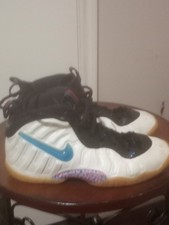 Nike Air Little Posite Foamposite Pro White Blue Black GS Size 5Y 644792-102