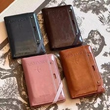RFID Blocking Travel Passport Holder Wallet - Large Capacity Multi-Card Slots