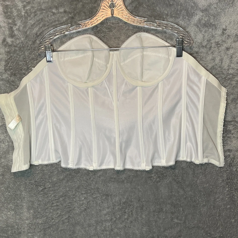 Dominique 女式 Juliette 缎面长款新娘文胸紧身平滑白色 32DD — 第 3/4 张图片