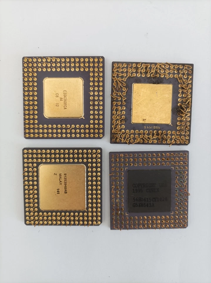 4 X KERAMIK CPU Intel/AMD 486 GOLD KERAMIK Computerschrott PC Schrott Recycling - Bild 1 von 2