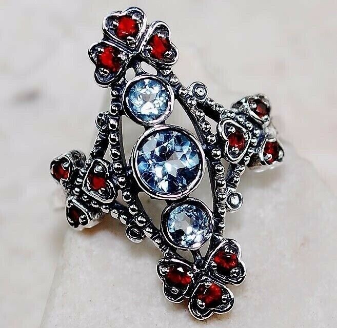 2CT Heat Treated Rubellite Tourmaline 925 Sterling Silver Ring Sz 7 F6-3