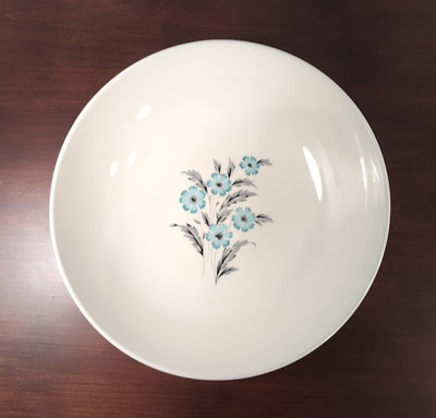 1950s Taylor Smith & Taylor Blue Bonnet Serving Bowl Ever Yours USA Ovenproof 9''