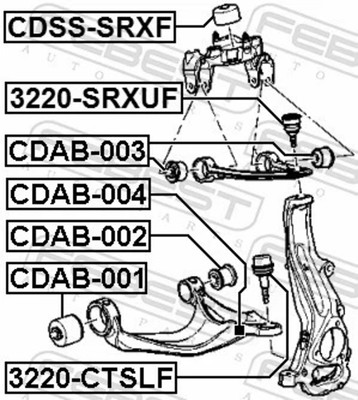 For FEBEST CDAB-003 FRONT TOP LEVER SILENT BLOCK CADILLAC STS 2