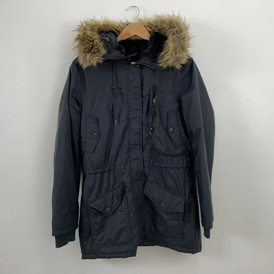 Chaqueta Parka Militar Schott Forrada de Piel Sintética Línea Larga Utilidad Resistente - Imagen 1 de 4
