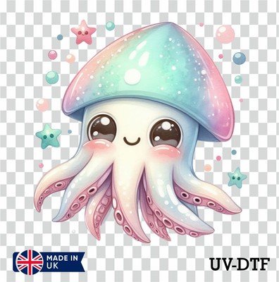 Squid UV DTF Aufkleber - Glas Laptop Becher Wand Tasse bm282