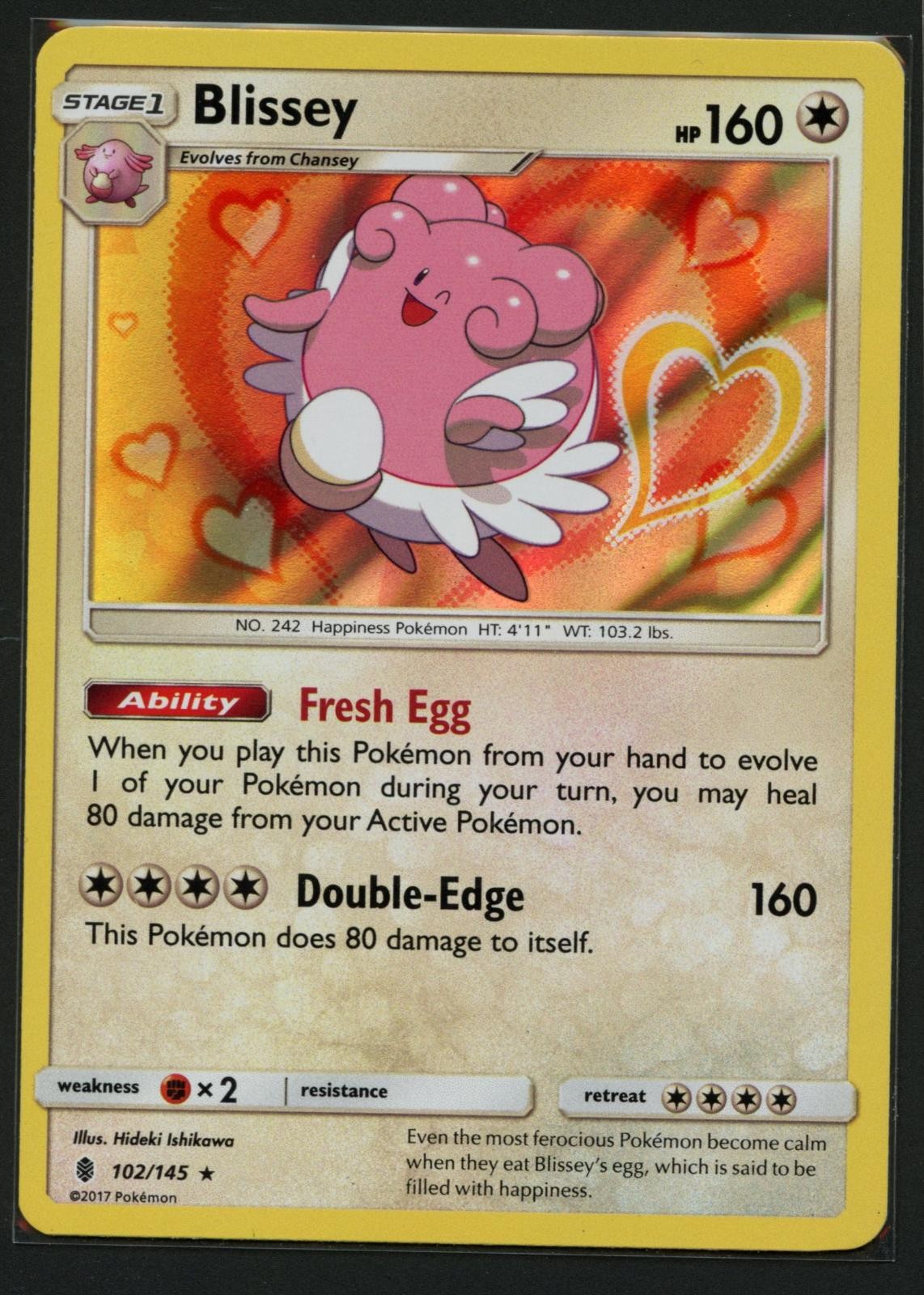 Blissey 102/145 Holo Rare Guardians Rising Pokemon Near Mint