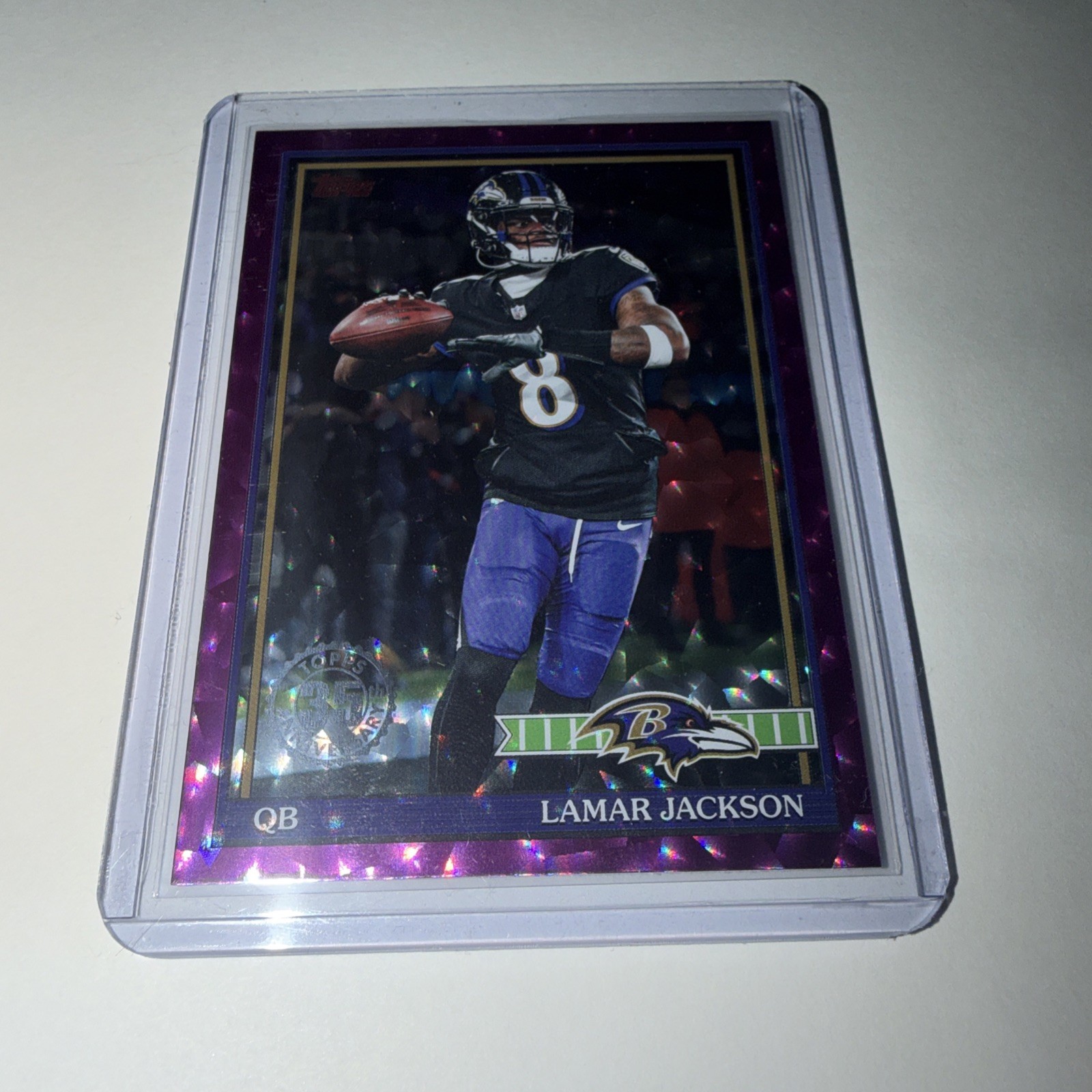 Topps Lamar Jackson Baltimore Ravens #91TF-7 Pink Crackle Football Card 2026