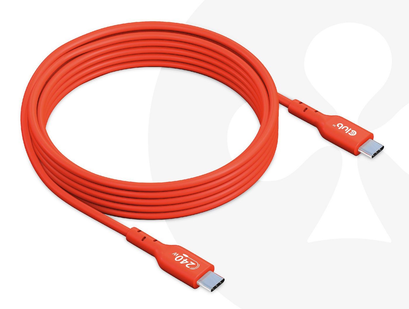 Club3d Club 3D Usb 2.0 Typ-C Kabel Usb-If Pd 240W St./St. 2M Orange Cac-1573 - Bild 2