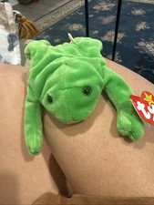   LEGS   1993 Ty Beanie Babies Green FROG Long Legs Canadian Tush Tag 