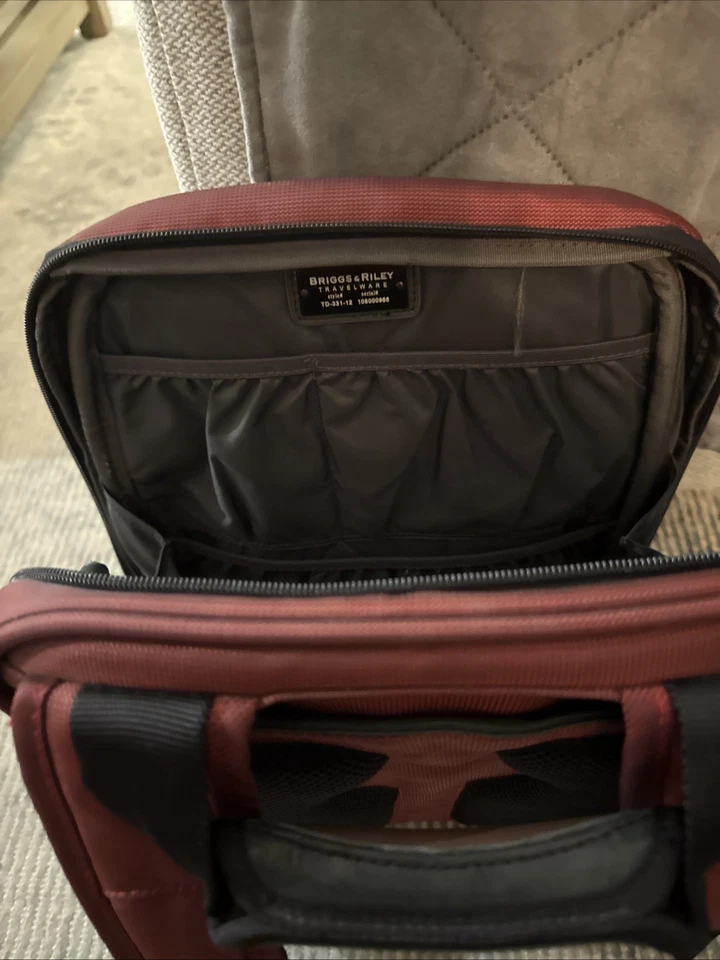 Briggs And Riley Solid Red/Rust Backpack 16” - Image 3 of 4