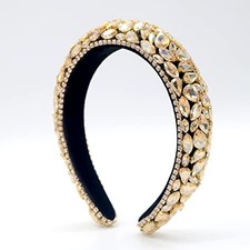 Gold Rhinestone Headband - Bling Crystal - Fashion Party Hair Band