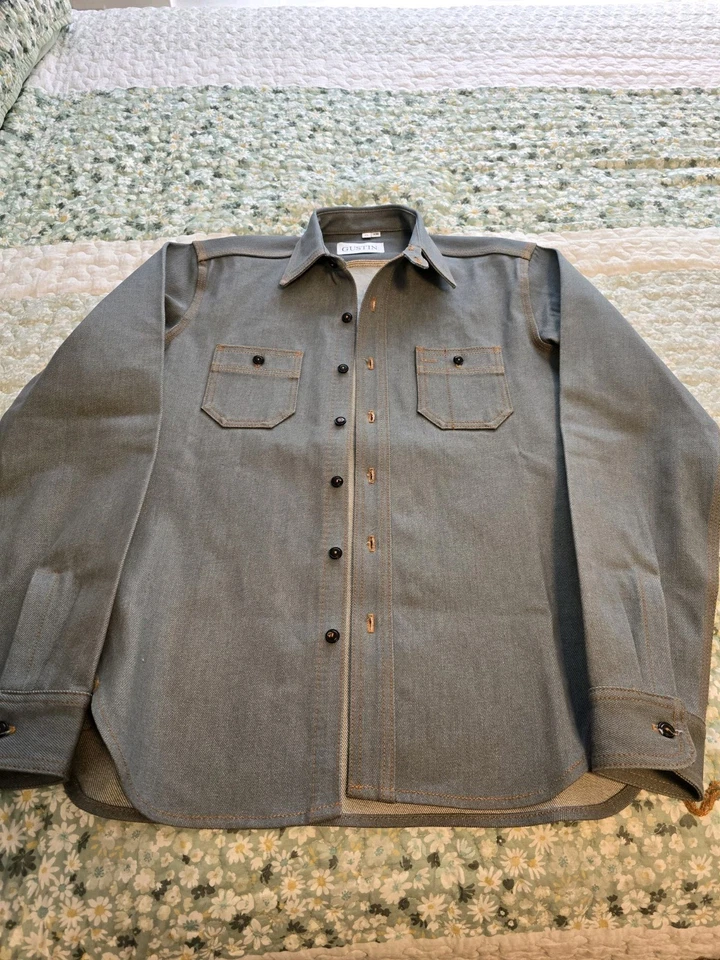 New! Gustin #172 Titanium Slub Workshirt - Steel/Grey Size Small - Image 2 of 4
