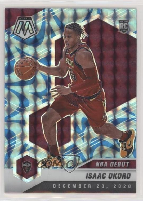 2020 Panini Mosaic NBA Debut Reactive Blue Prizm Isaac Okoro #271 Rookie RC 0o6v