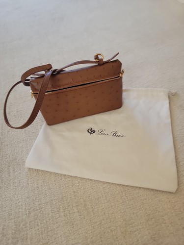 Loro Piana, Extra Pocket L19 Bag, Ostrich Leather, Cognac/Sun Gold, No Box