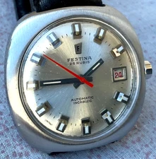 Vintage FESTINA 25 Rubies Automatic Watch Cal. ETA 2452 Date Swiss Wristwatch