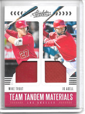 2020 Absolute MIKE TROUT JO ADELL TEAM TANDEM MATERIALS DUAL JERSEY ANGELS!
