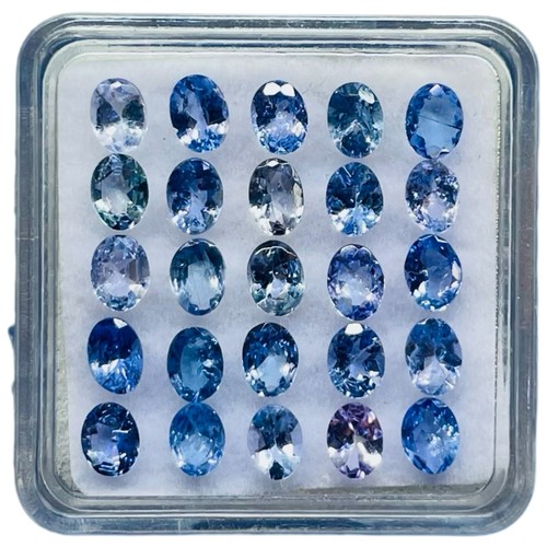 25 Pcs Natural Tanzanite 3.8x2.8mm Oval Cut Dazzling Loose Gemstones Lot - Foto 7 di 14