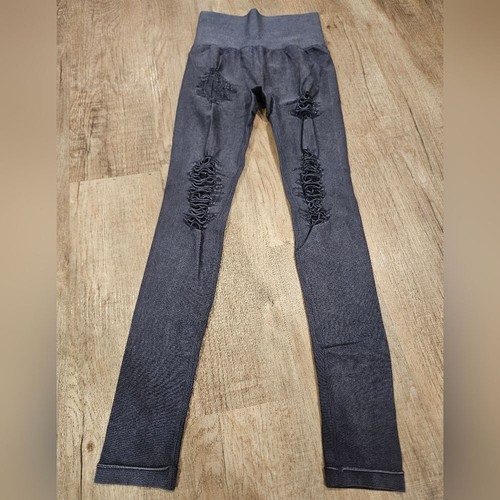 leggings mono b effetto invecchiato taglia xs nuovi con etichetta