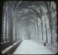 Glass Magic Lantern Slide Photo Colour London Westminster Abbey The Cloisters