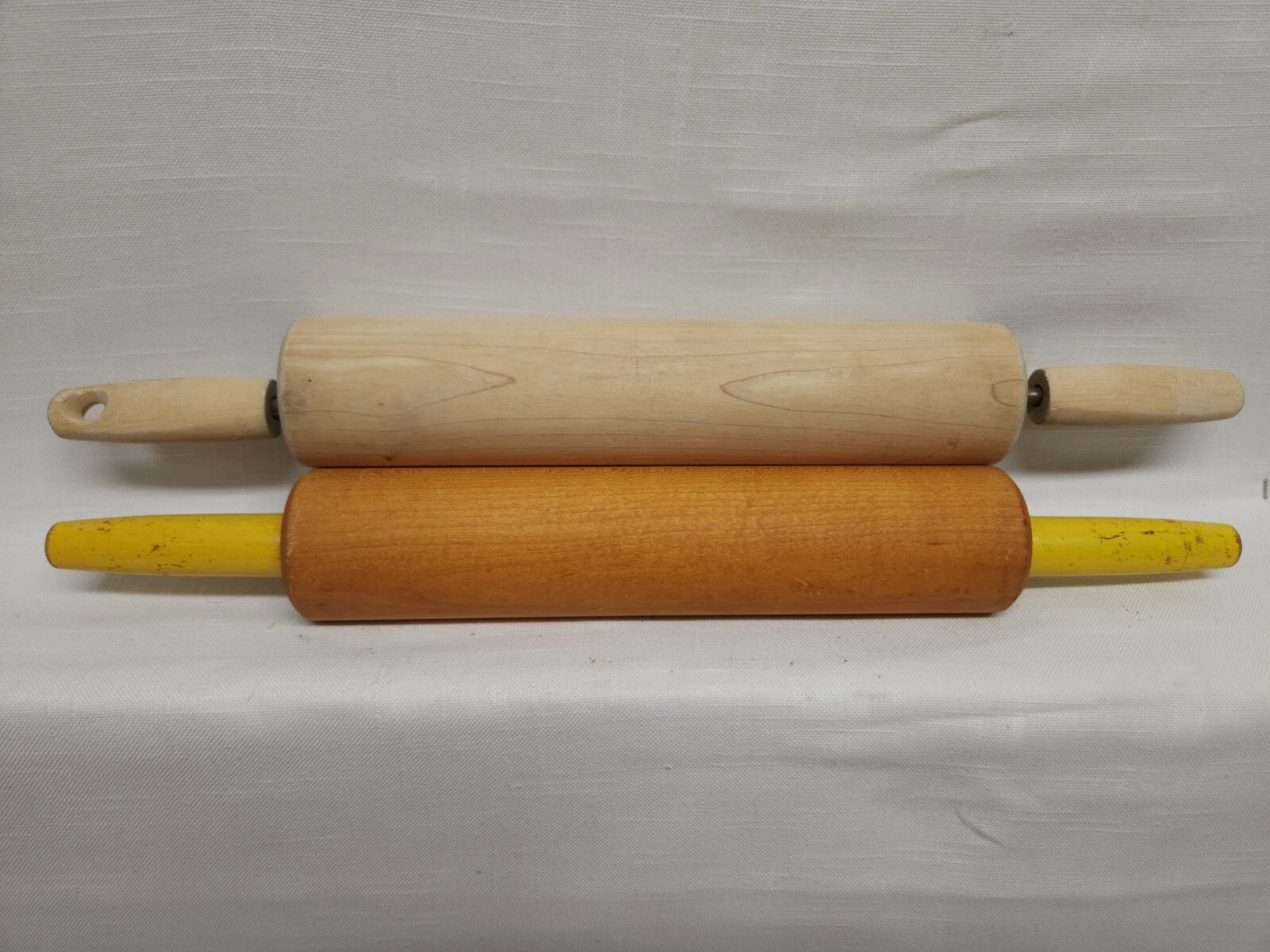 Vintage Wooden Handmade Rolling Pins Primitive Farmhouse lot of 2