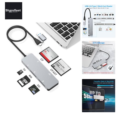 CFast-Kartenleser,USB 3.0 USB C CFast 2.0 Card Reader,5 Gbps Aluminium-Hochge...