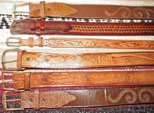 Western Tony Lama/Unbranded Embossed Leather Belts 6 pc Size 30 NEW