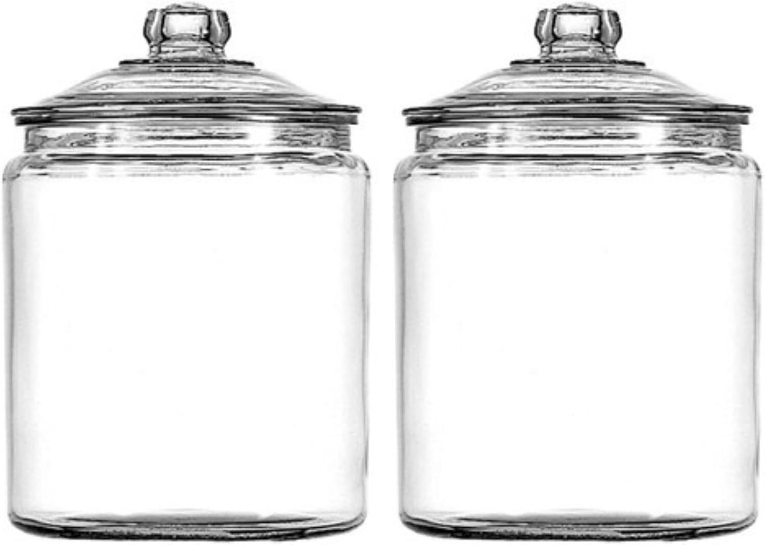 2-Gallon Clear Glass Large Jar Wide Mouth with Sturdy Classi