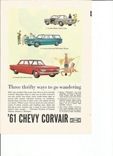 Original 1961 Chevrolet Corvair 500 Monza And Lakewood 500 Vintage Print Ad Original 1961 Chevrolet Corvair 500 Monza And Lakewood 500 Vintage Print Ad