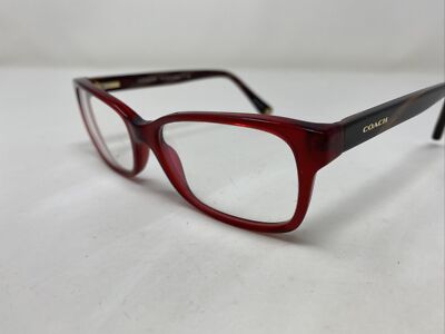 Coach Burgundy Eyeglasses frames NEW 5206 Coach Rectangle HC6047 Libby 5206 Milky Burgundy Horn  main image 3