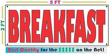 BREAKFAST BANNER Sign NEW Larger Size Best Quality for the  